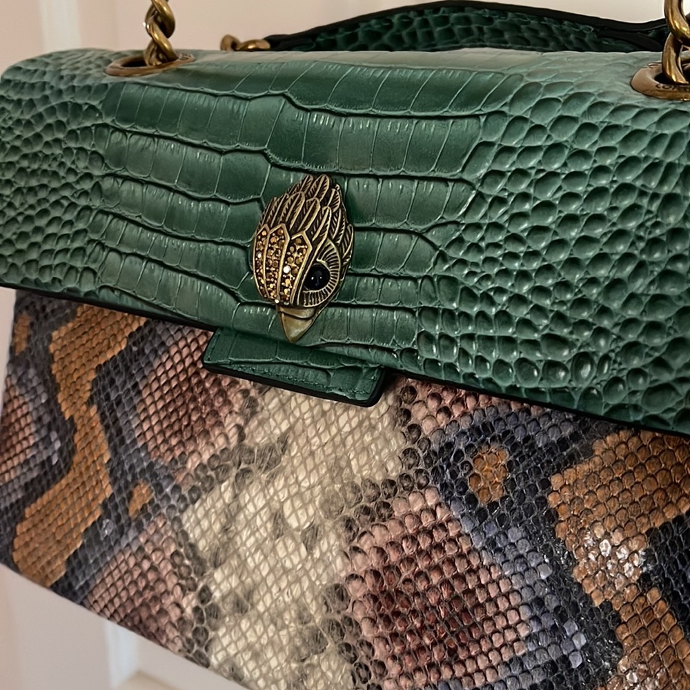 KURT GEIGER Kensington X Reptile Embossed Leather Bag - Picture 3 of 11